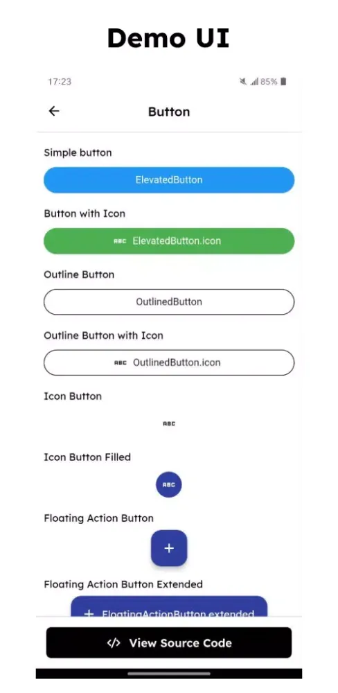 ภาพหน้าจอของ Flutter Gallery