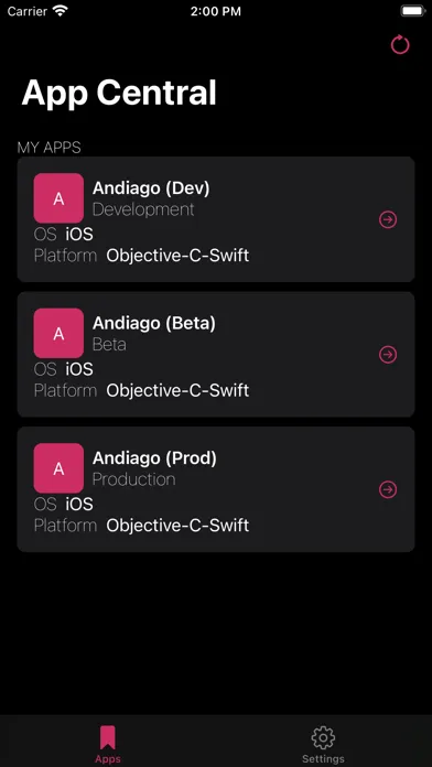 App Central Ekran Görüntüleri