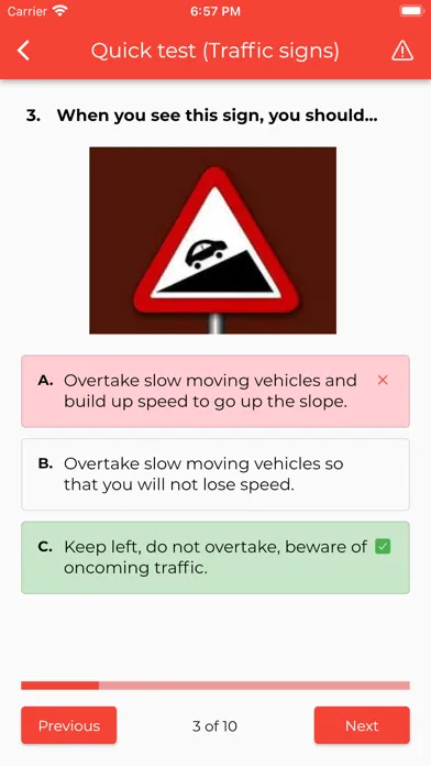 Ảnh chụp màn hình của WePass Basic Theory Test (BTT)