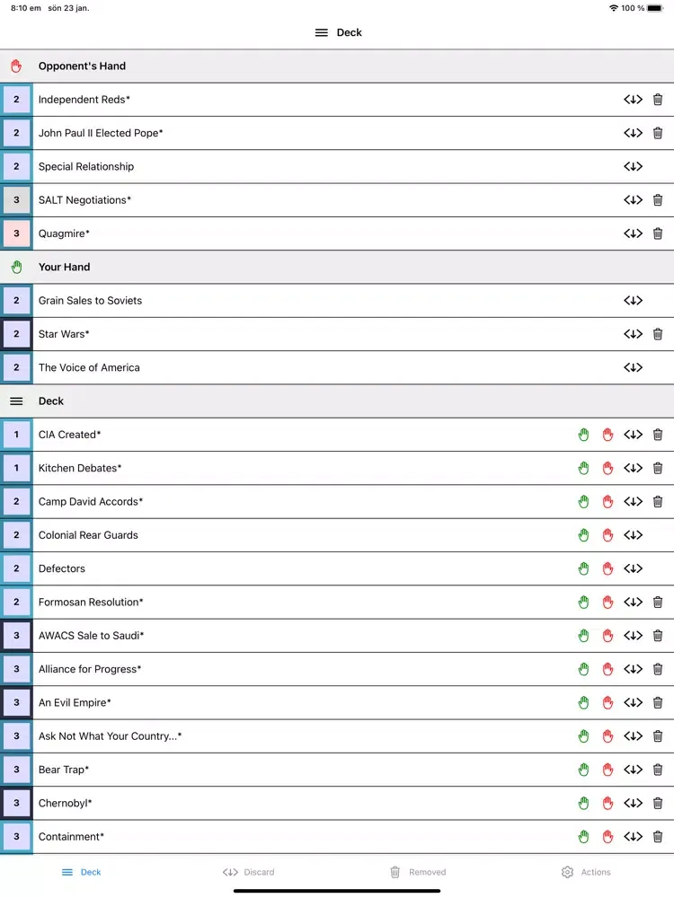 ภาพหน้าจอของ TS Card Tracker iPad 