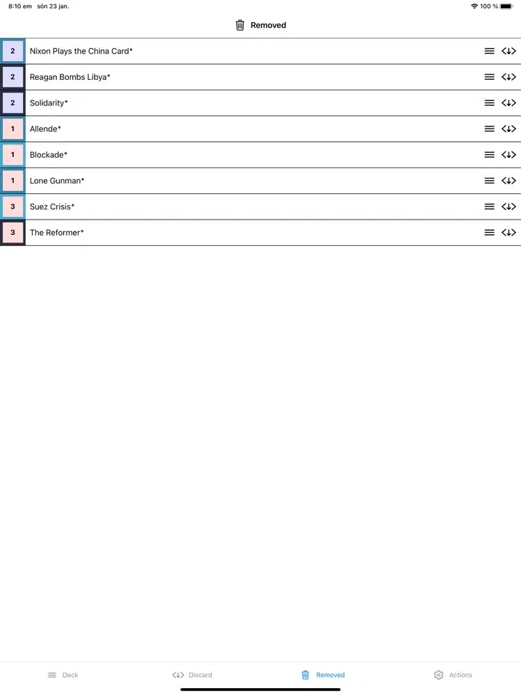 ภาพหน้าจอของ TS Card Tracker iPad 