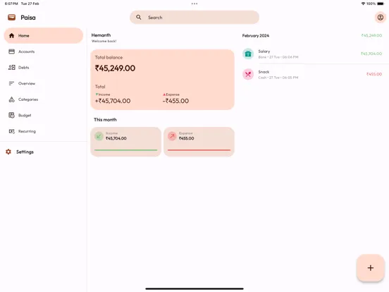 Paisa Expense & Budget Tracker iPad Screenshots