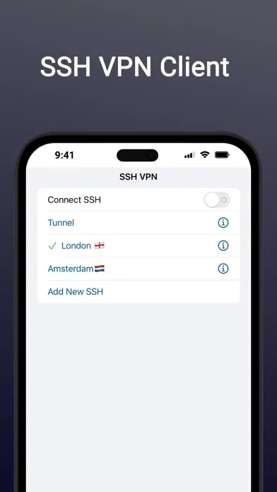 Capturas de pantalla de SSH VPN - Client for SSH