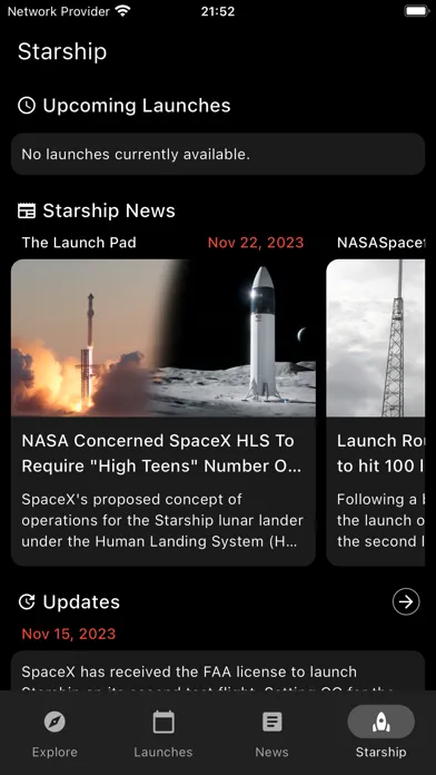 Tangkapan skrin StarCat - Launch Tracker