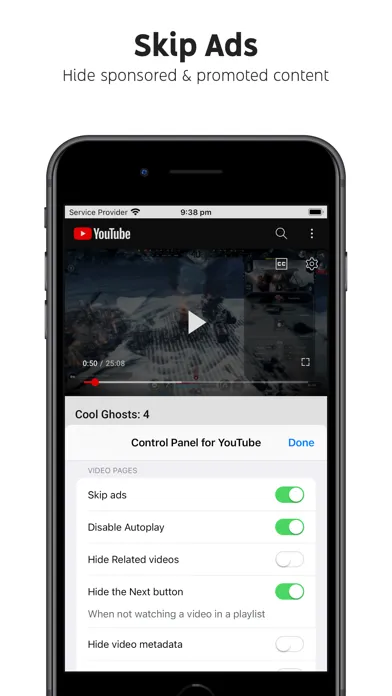 Screenshot di Control Panel for YouTube