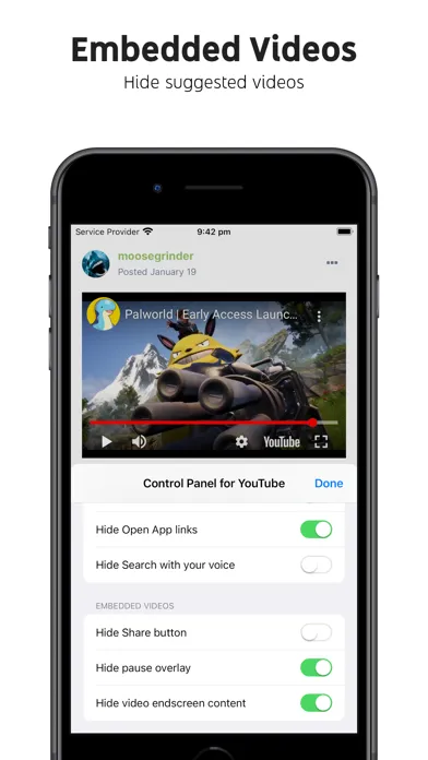 Screenshot di Control Panel for YouTube