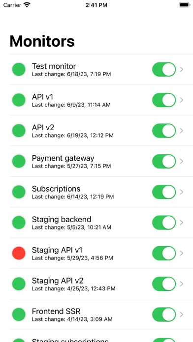 Capturas de tela do Uptime Monitor Notifier
