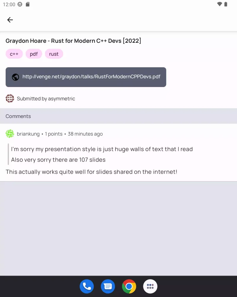 Screenshot di Claw