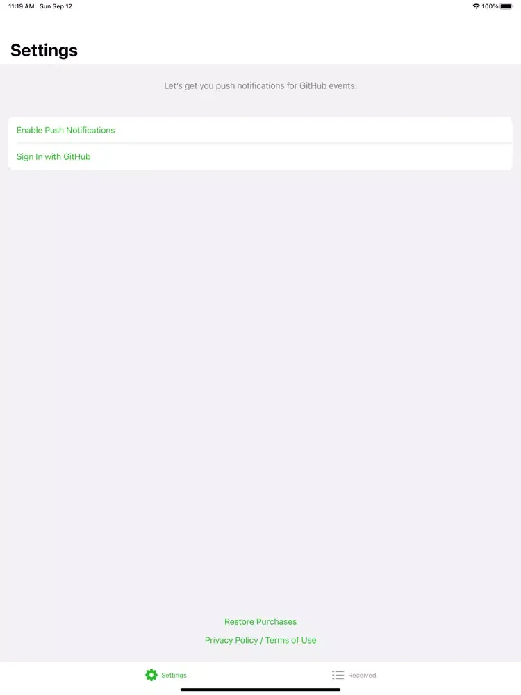 Zrzuty ekranu Canopy GitHub Notifications iPad 