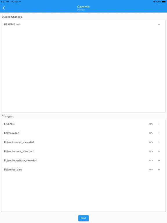 PlomGit iPad  Screenshots