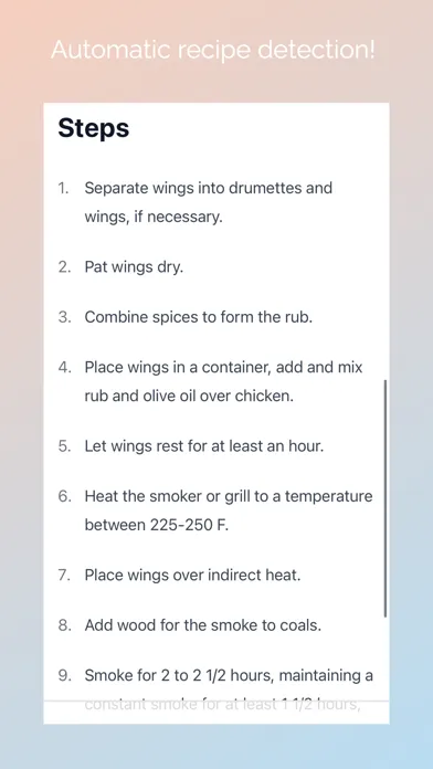 Capturas de tela do Recipe Reader for Safari
