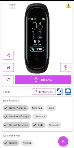 Mi Band 4 WatchFaces स्क्रीनशॉट