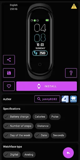 Mi Band 4 WatchFaces स्क्रीनशॉट