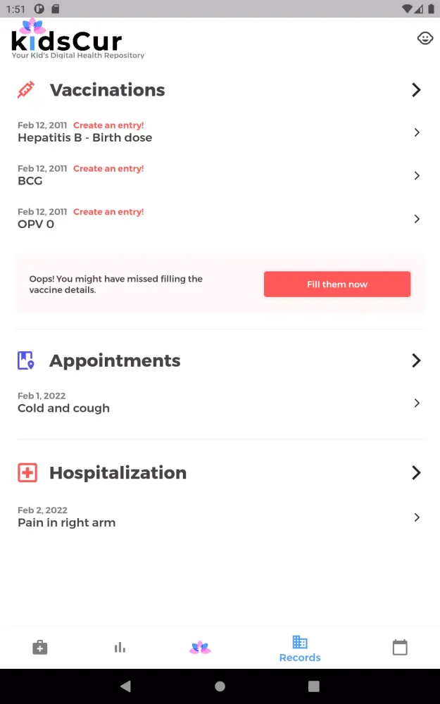 KidsCur Baby Care Growth Chart應用截圖