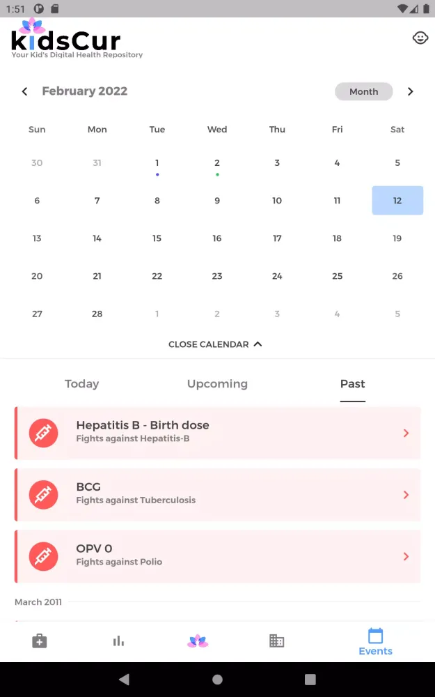 KidsCur Baby Care Growth Chart應用截圖