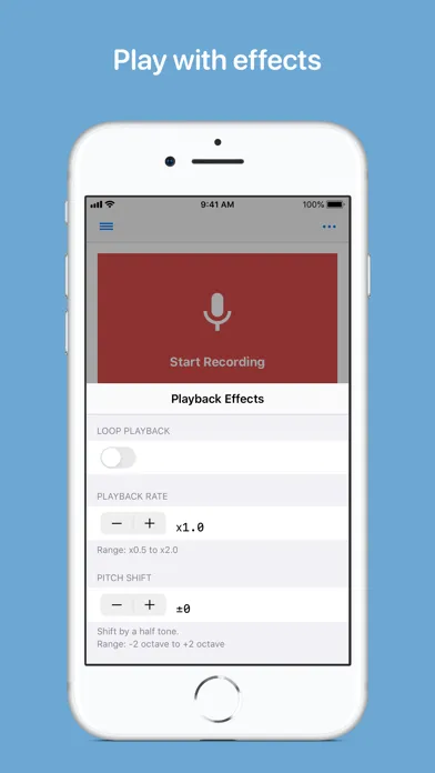 Reverse Audio Screenshots