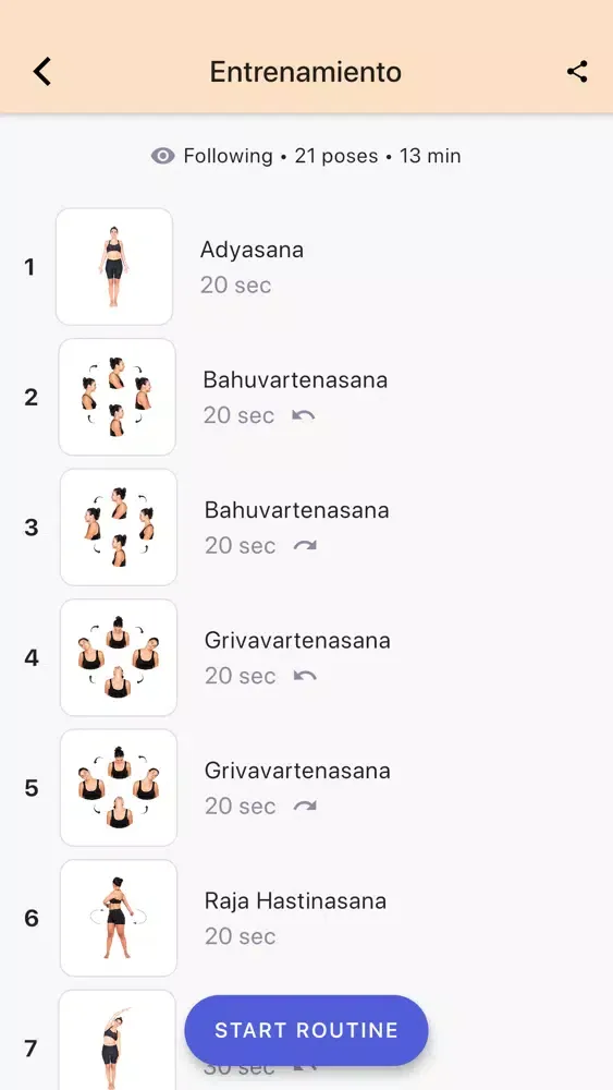 Zrzuty ekranu Metta | Yoga Routines