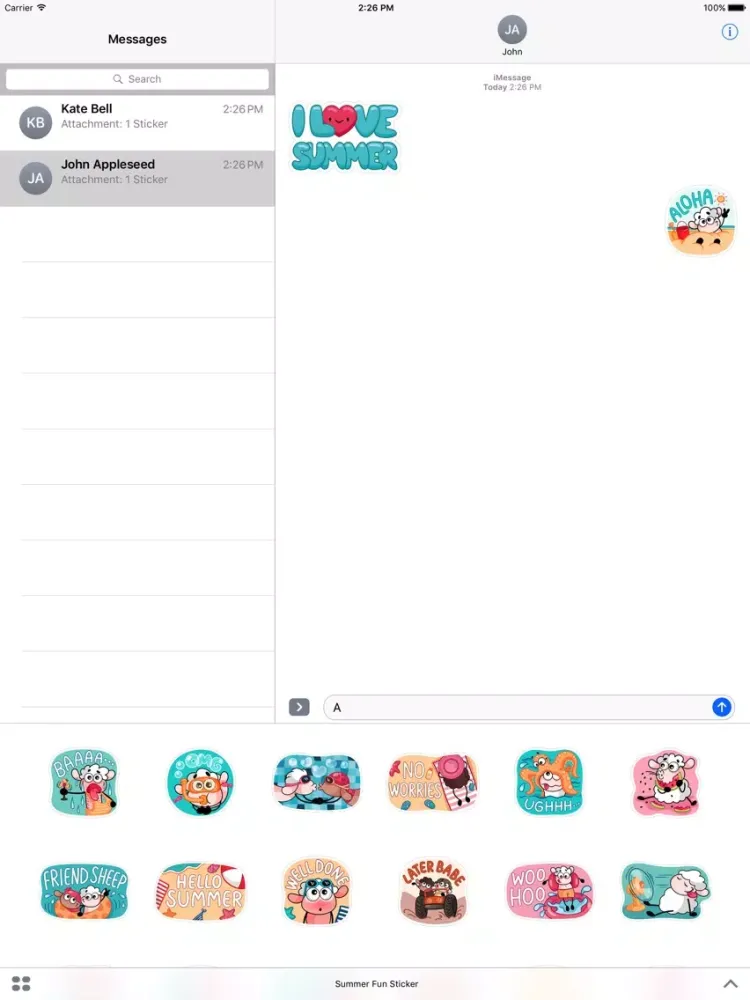 Summer Fun Sticker iPad  스크린샷