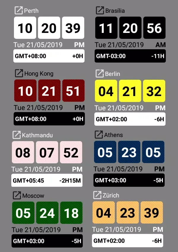تصاویر World Clock Widget +