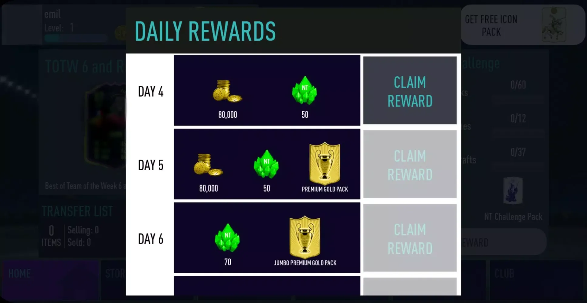 Captures d'écran de NT 21 Draft + Pack Opener