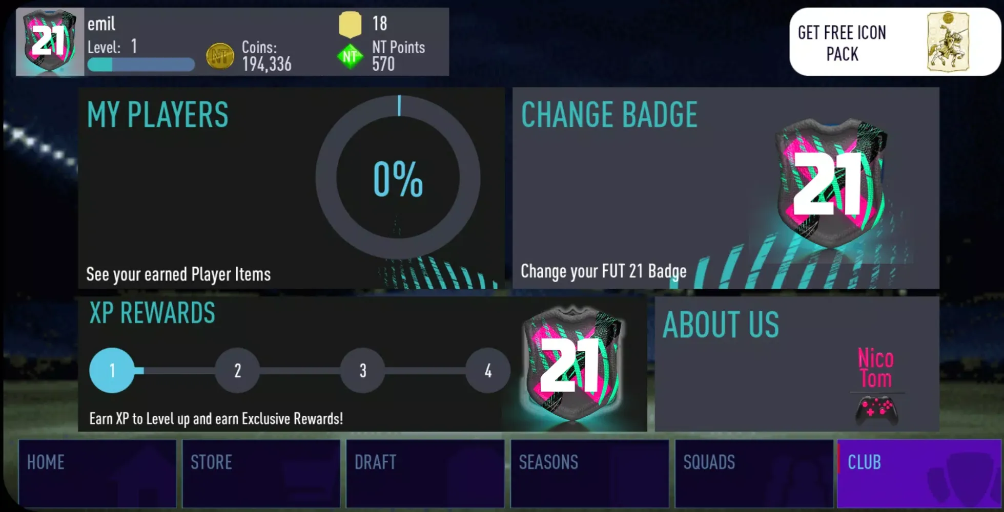 Captures d'écran de NT 21 Draft + Pack Opener