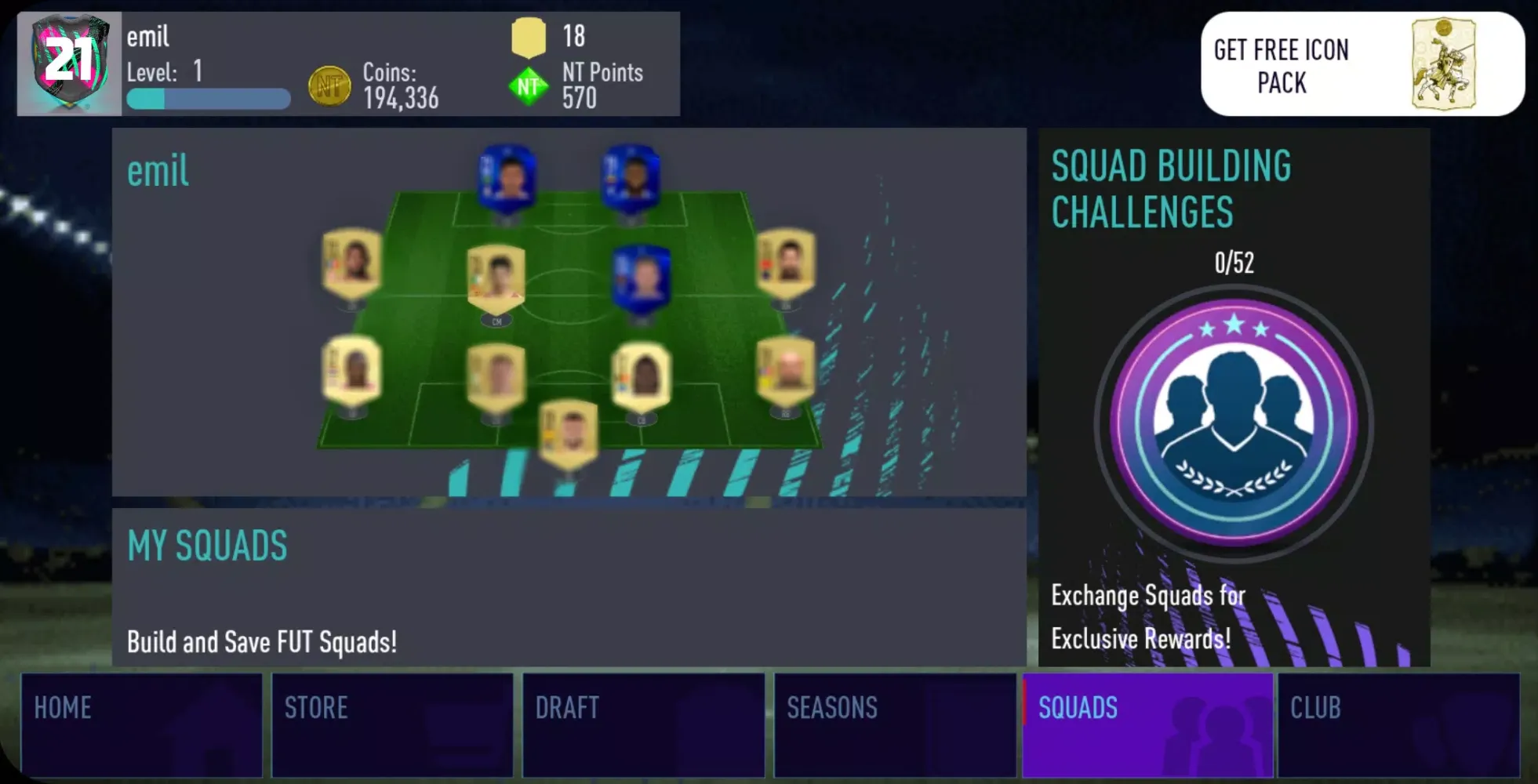 Captures d'écran de NT 21 Draft + Pack Opener