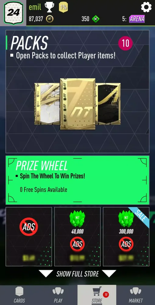 Nicotom 24 Draft + Pack Opener Screenshots