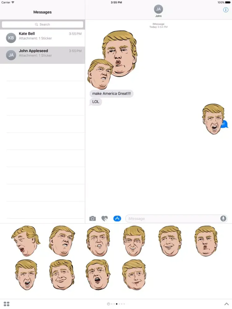 Capturas de pantalla de Celebmoji Politics Stickers–Trump, Clinton, Obama iPad 