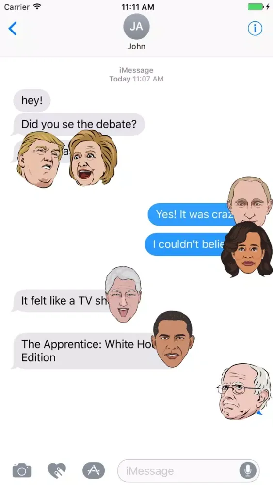 Capturas de pantalla de Celebmoji Politics Stickers–Trump, Clinton, Obama