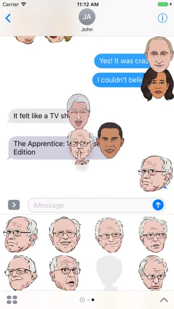 Capturas de pantalla de Celebmoji Politics Stickers–Trump, Clinton, Obama