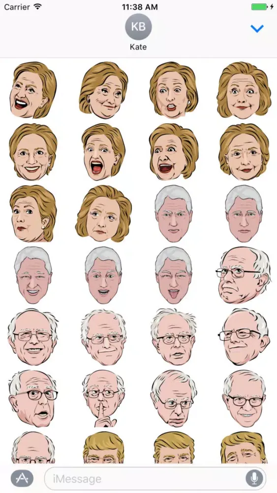 Capturas de pantalla de Celebmoji Politics Stickers–Trump, Clinton, Obama
