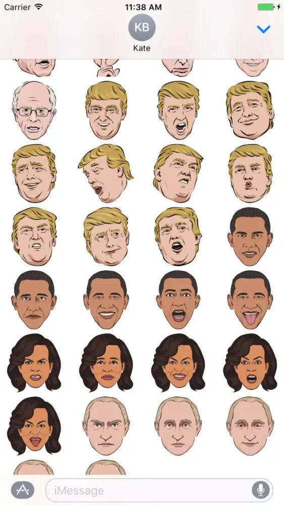Capturas de pantalla de Celebmoji Politics Stickers–Trump, Clinton, Obama