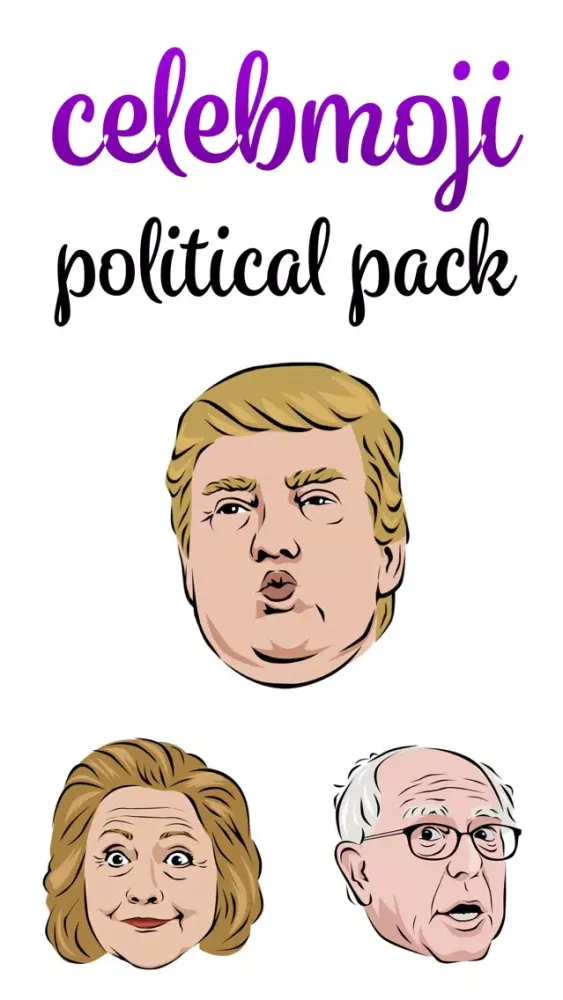 Capturas de pantalla de Celebmoji Politics Stickers–Trump, Clinton, Obama