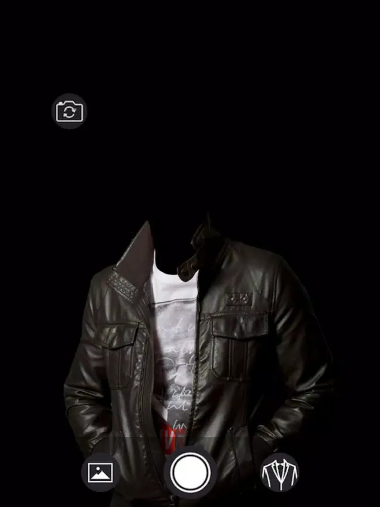 Leather Coat for Man Suit - Latest and new photo montage with own photo or camera iPad  स्क्रीनशॉट