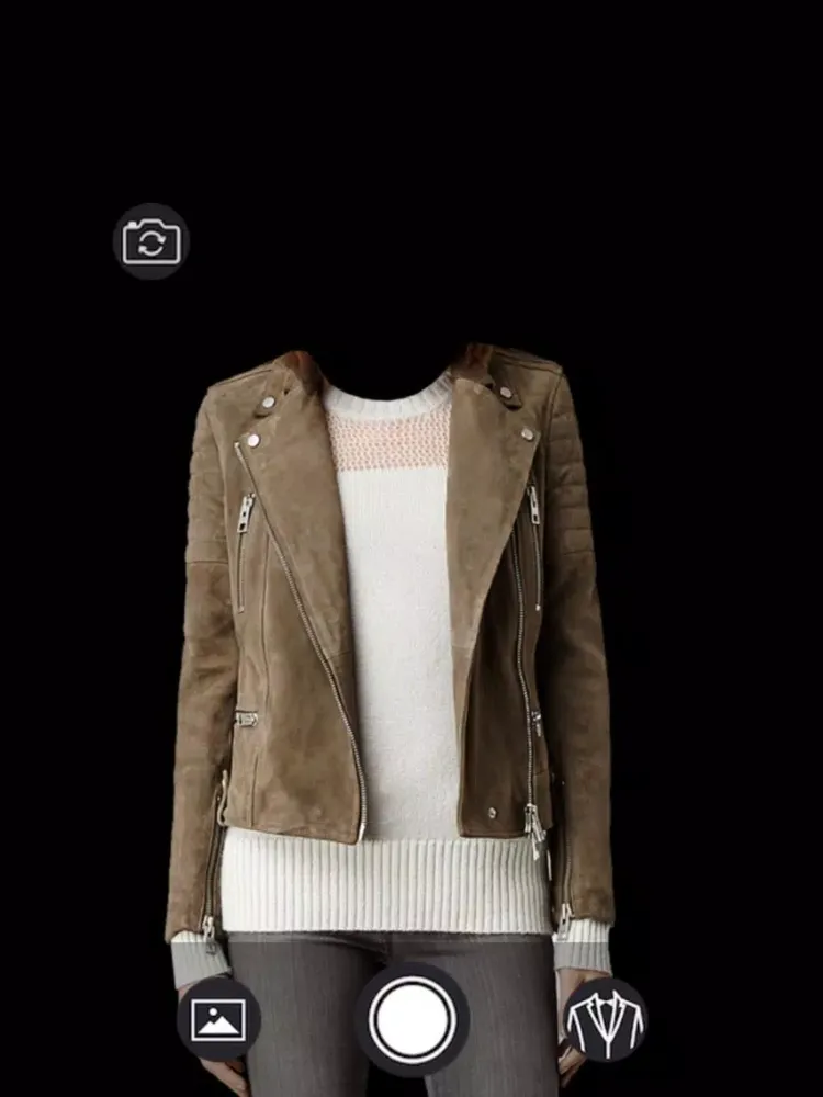Leather Coat for Woman Suit - Latest and new photo montage with own photo or camera iPad 应用截图