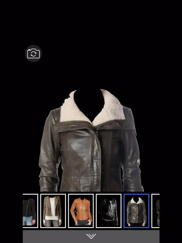 Leather Coat for Woman Suit - Latest and new photo montage with own photo or camera iPad 应用截图