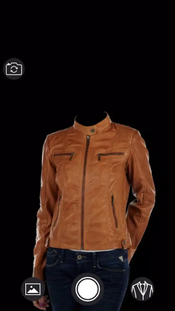 Leather Coat for Woman Suit - Latest and new photo montage with own photo or camera应用截图