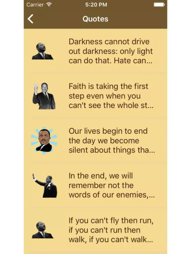 Martin Luther King, Jr. Quotes - The best quotes iPad  Screenshots