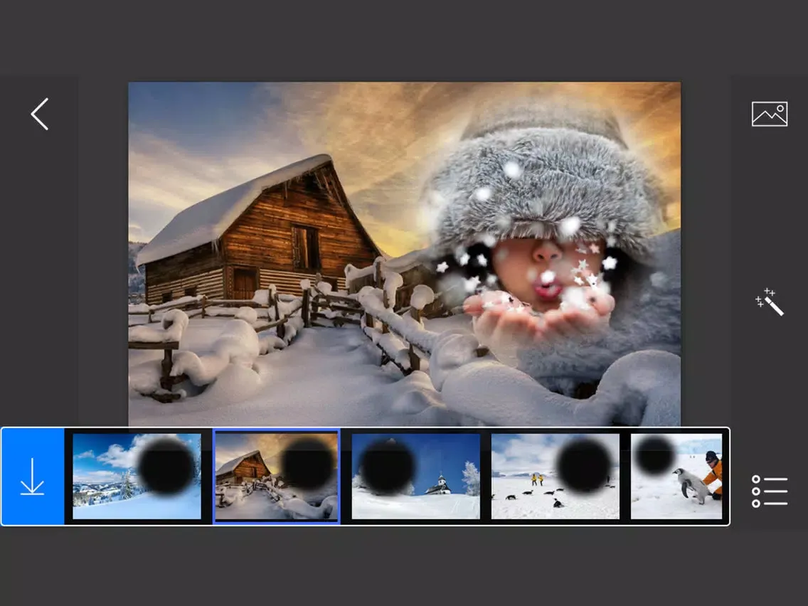 Screenshot di Snowfall Photo Frames - make eligant and awesome photo using new photo frames iPad