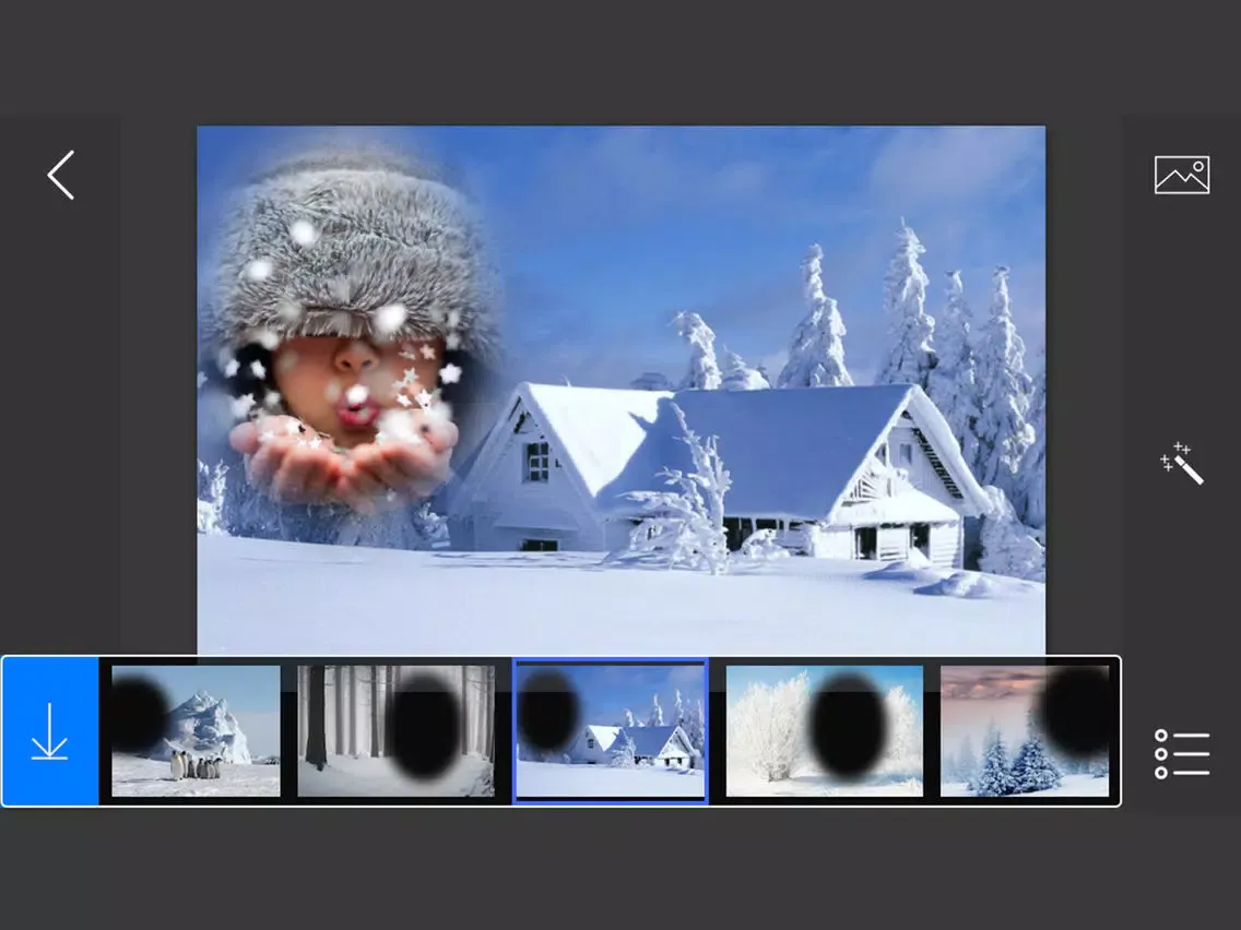 Screenshot di Snowfall Photo Frames - make eligant and awesome photo using new photo frames iPad
