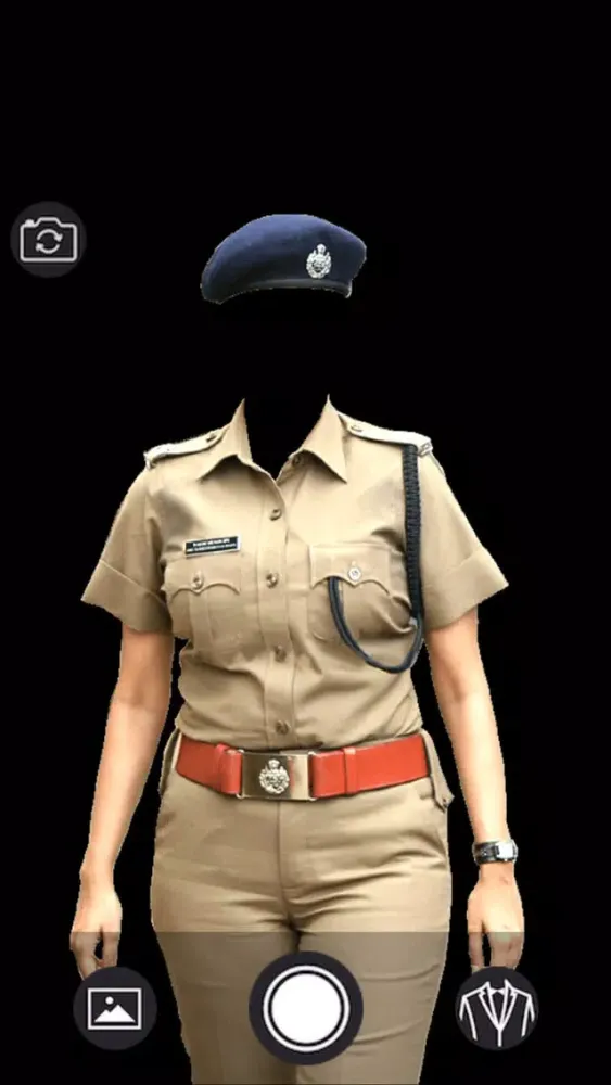Women Police Suit - Photo montage with own photo or camera স্ক্রিনশট