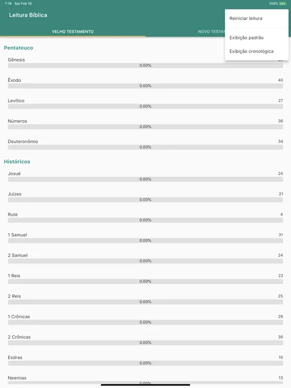 Controle de Leitura da Bíblia iPad 應用截圖