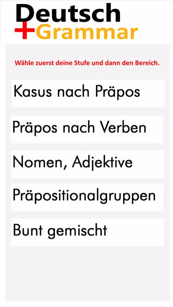 ภาพหน้าจอของ Deutsch Grammar Präpositionen