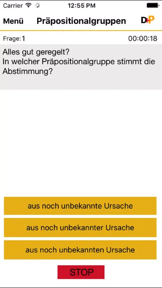 ภาพหน้าจอของ Deutsch Grammar Präpositionen