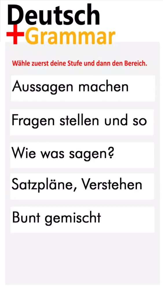 Tangkapan layar Deutsch Grammar Satz