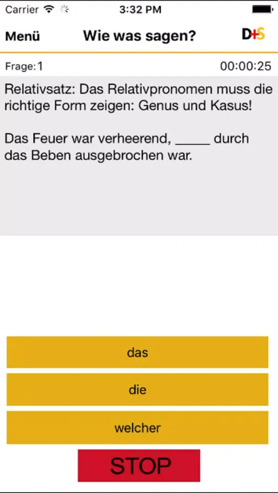Tangkapan layar Deutsch Grammar Satz