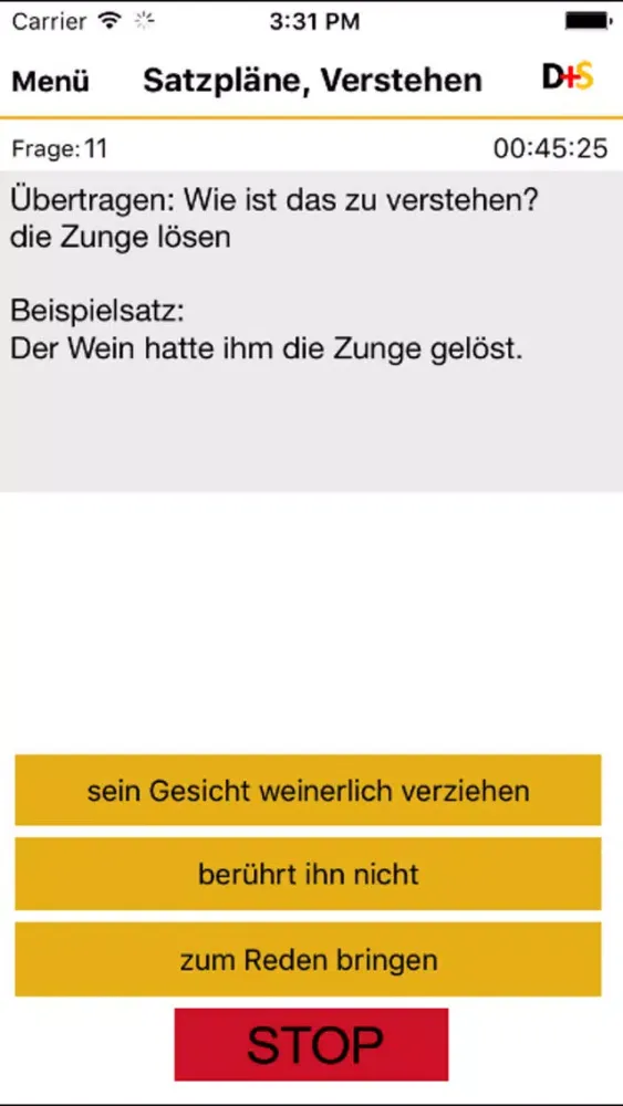 Tangkapan layar Deutsch Grammar Satz