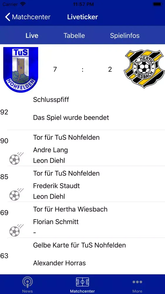 Tangkapan skrin TuS Nohfelden