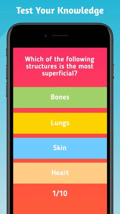 Anatomy and Physiology Quiz. Screenshots