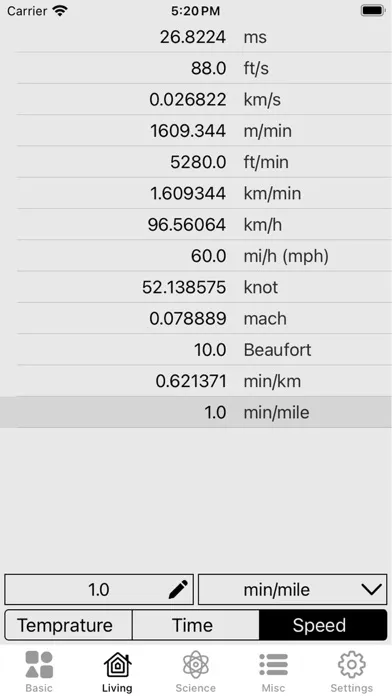 Captures d'écran de Unit Converter ◇
